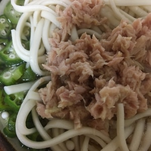 オクラとツナのそうめん